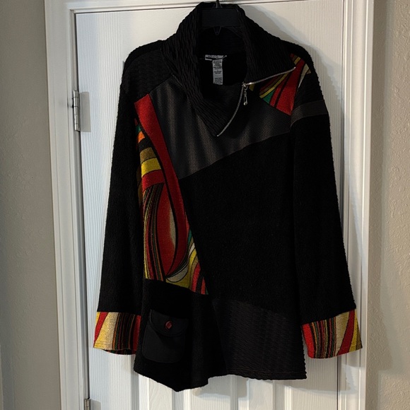 Mirror Image Sweaters - Mirror Image Black Textured Jacket